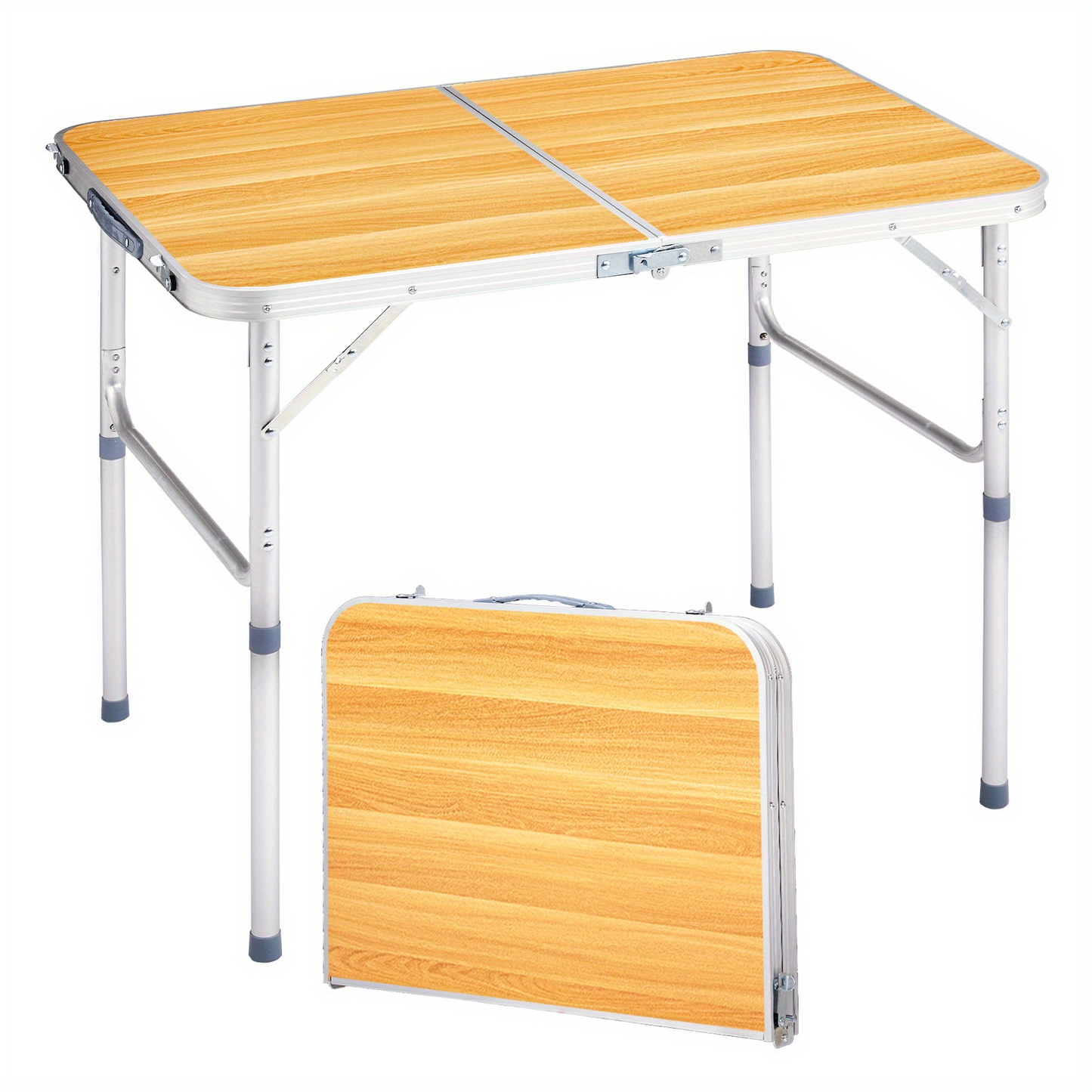 Outdoor Folding Picnic Table – Aluminum Alloy Rectangle Camping Table, Lightweight & Durable, Multi-Size 3ft/4ft for Patio, Backyard & Camping