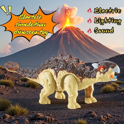 Walking Dinosaur Toy with Sound & Light – Realistic Triceratops & Dragon Dinosaur Figures for Kids | Birthday Gift for Boys & Girls Ages 3+