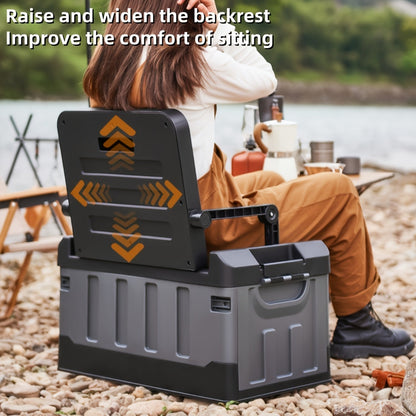 Portable Camping Stool with Backrest & Storage Compartments – Foldable Outdoor Fishing Seat, Lightweight Ergonomic Design for Hiking, Travel, Car Trips & Outdoor Adventures, Optional Waterproof Bag Included