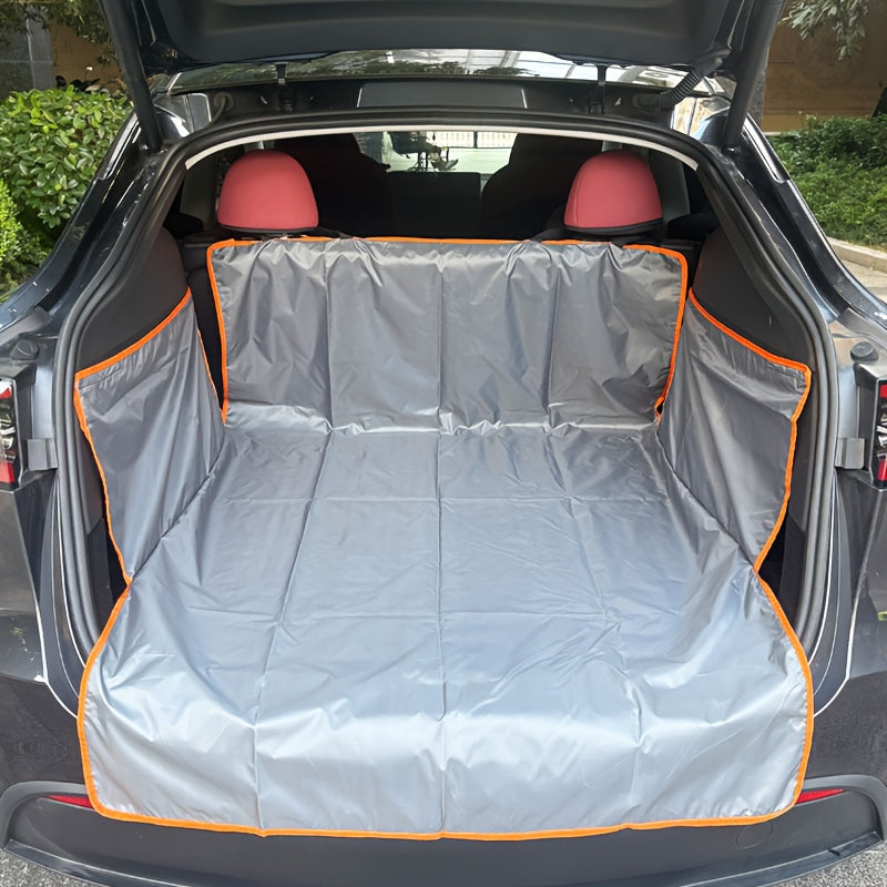 Car Trunk Mat with Orange Embellishment-durable Pet Seat Cover, Suitable for Cars, SUVs And Trucks-preventing Dirt, Spills And Scratches, Pet Car Accessories | Vibrant Accent Design | Protective Car Carpet