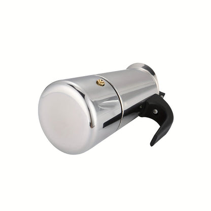 Stainless Steel Moka Pot Italian Espresso Maker – 2/4/6/9 Cup Stovetop Coffee Maker, Straight Style Moka Express for Home, Camping & Outdoor Use, Includes Cleaning Cloth – Professional Espresso Brewer