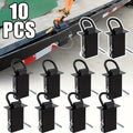 10pcs Stake Pocket D Rings 16200 Lbs Heavy Duty Removable D-Ring Stake Pocket Tie Down for Utility Trailers And Flatbeds with Hitch Pin, Removable Tie Down Utility for Flatbed Cargo Trucks, Black 2pcs