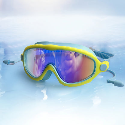 Kids Swim Goggles with Earplugs Anti-Fog Waterproof Ages 3-14
