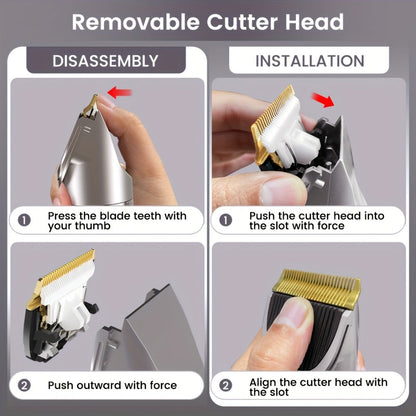 Beard Trimmer for Men Cordless Electric USB Rechargeable with Precision Dial 5-Level Adjustable – Mustache Facial Hair Trimmer Grooming Tool, Perfect Men's Gift