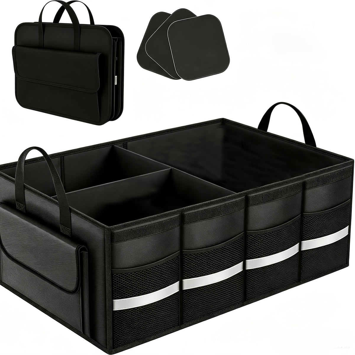 Car Trunk Storage Box, Multi-Compartment Cargo Storage Box, Detachable Partition, Foldable And Easy to Store, Spacious Design, Keeping The Space Neat And Orderly, Can Be Used in Various Scenarios Such As Inside The Car, Indoors And Outdoors