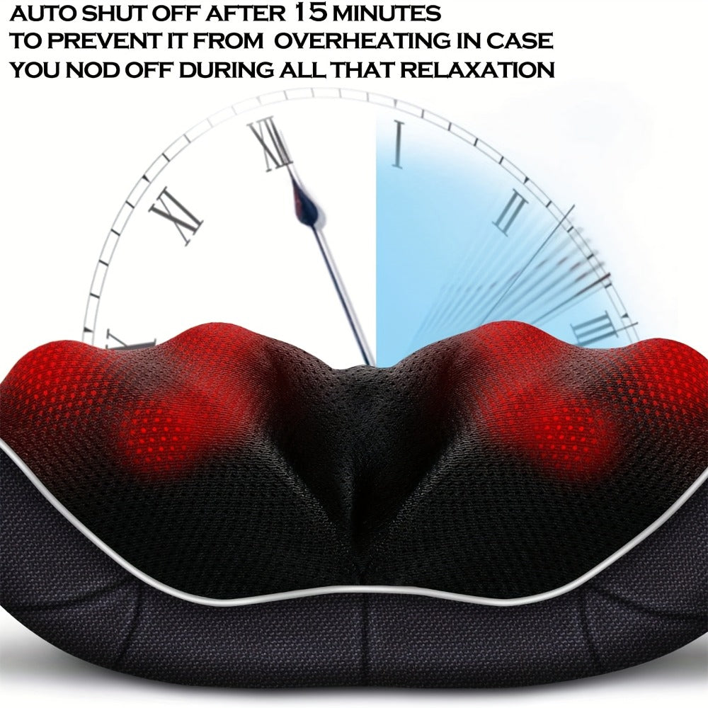 Neck Shoulder Massager with Heat – Shiatsu Deep Kneading Massage Pillow for Back, Waist & Muscle Pain Relief, Portable Electric Massager, Perfect Gift for Wife, Husband, Parents & Office Workers