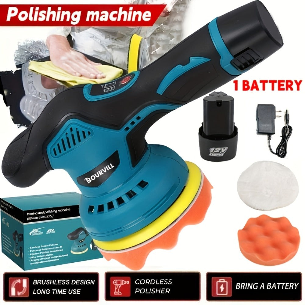 Cordless Car Polisher 5-Inch 8-Speed up to 5000 RPM with Battery for Car Detailing Scratch Removal Paint Correction - Portable Buffer Polishing Machine