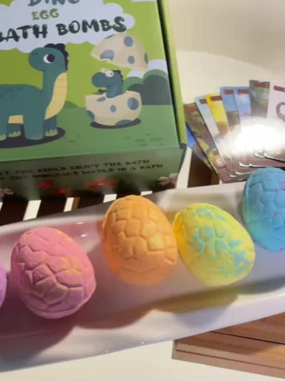 Dinosaur Egg Bath Bombs with Surprise Inside 9 Pack - Kids Fizzy Bath Balls with Hidden Dinosaur Toy, Bubble Gum Scent, Fun Educational Birthday Christmas Easter Gift for Boys Girls Ages 3+