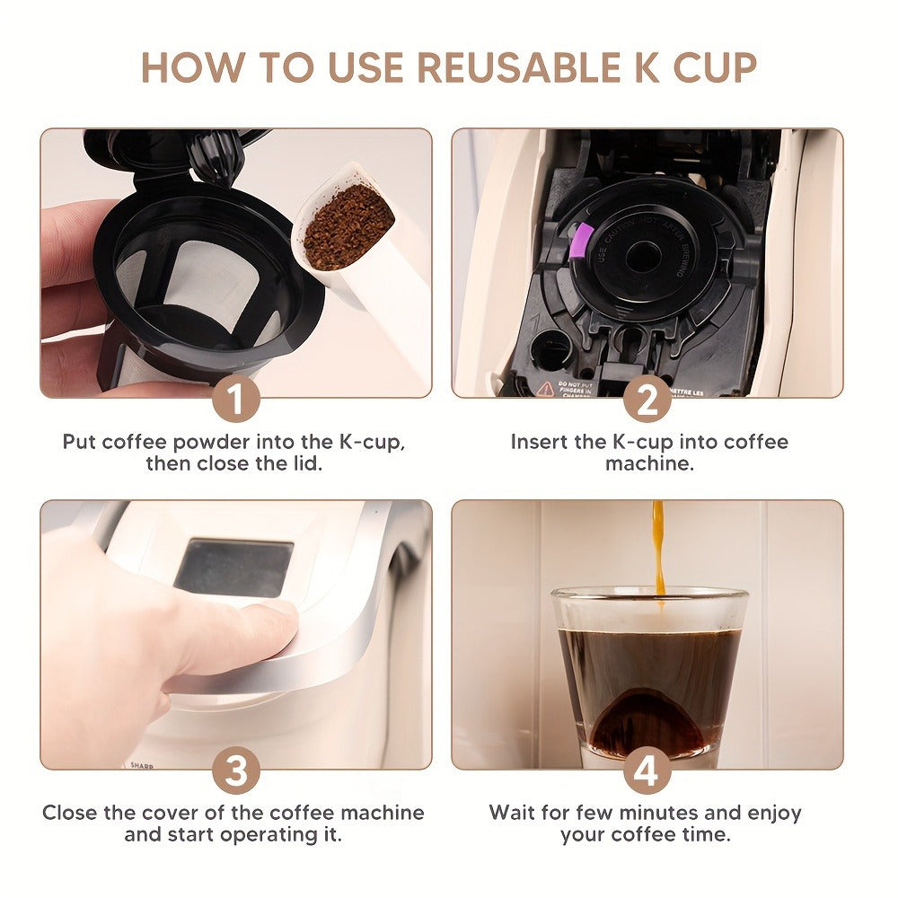 Reusable K-Cup Coffee Pods for Keurig 1.0 & 2.0, Refillable K-Cup Filters Universal Fit, Eco-Friendly Reusable Coffee Pod Filters, 6 Colors, Use Any Ground Coffee