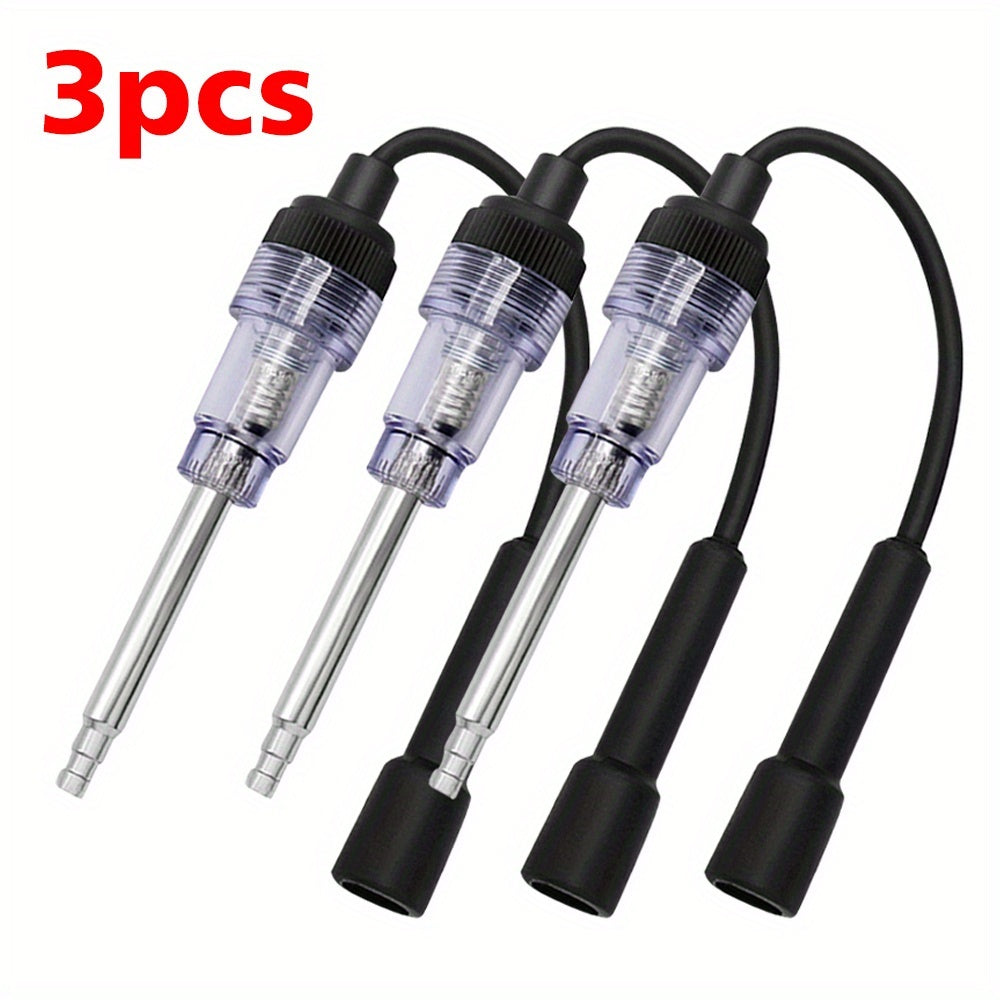 3pcs Spark Plug Tester - Automotive Diagnostic Tool with Glowing Bulb, Durable Metal Construction & Easy-Use Design for Cars, Lawnmowers, Engines, Spark Plug Tool