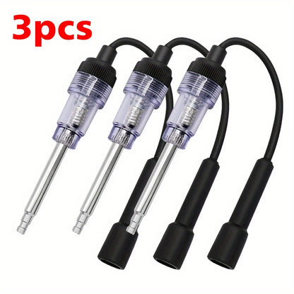3pcs Spark Plug Tester - Automotive Diagnostic Tool with Glowing Bulb, Durable Metal Construction & Easy-Use Design for Cars, Lawnmowers, Engines, Spark Plug Tool