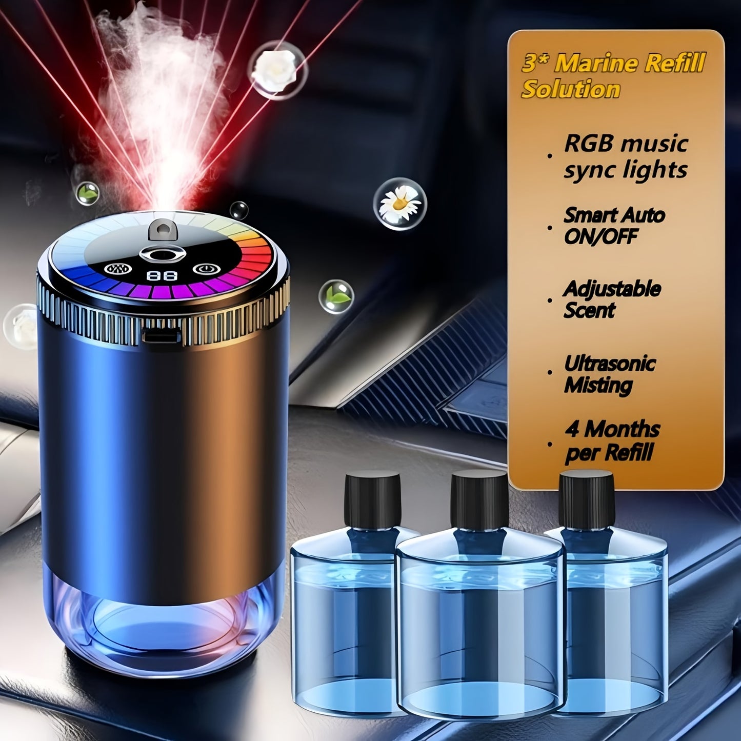 Aromatherapy Diffuser, Aromatherapy Humidifier, Dynamic Light Show & Starry Sky Top Mode, Natural French Scented Essential Oils/Perfumes, Adjustable Fragrance Concentration, Eliminate Odors In The , This Is Your Exclusive Atmosphere Master