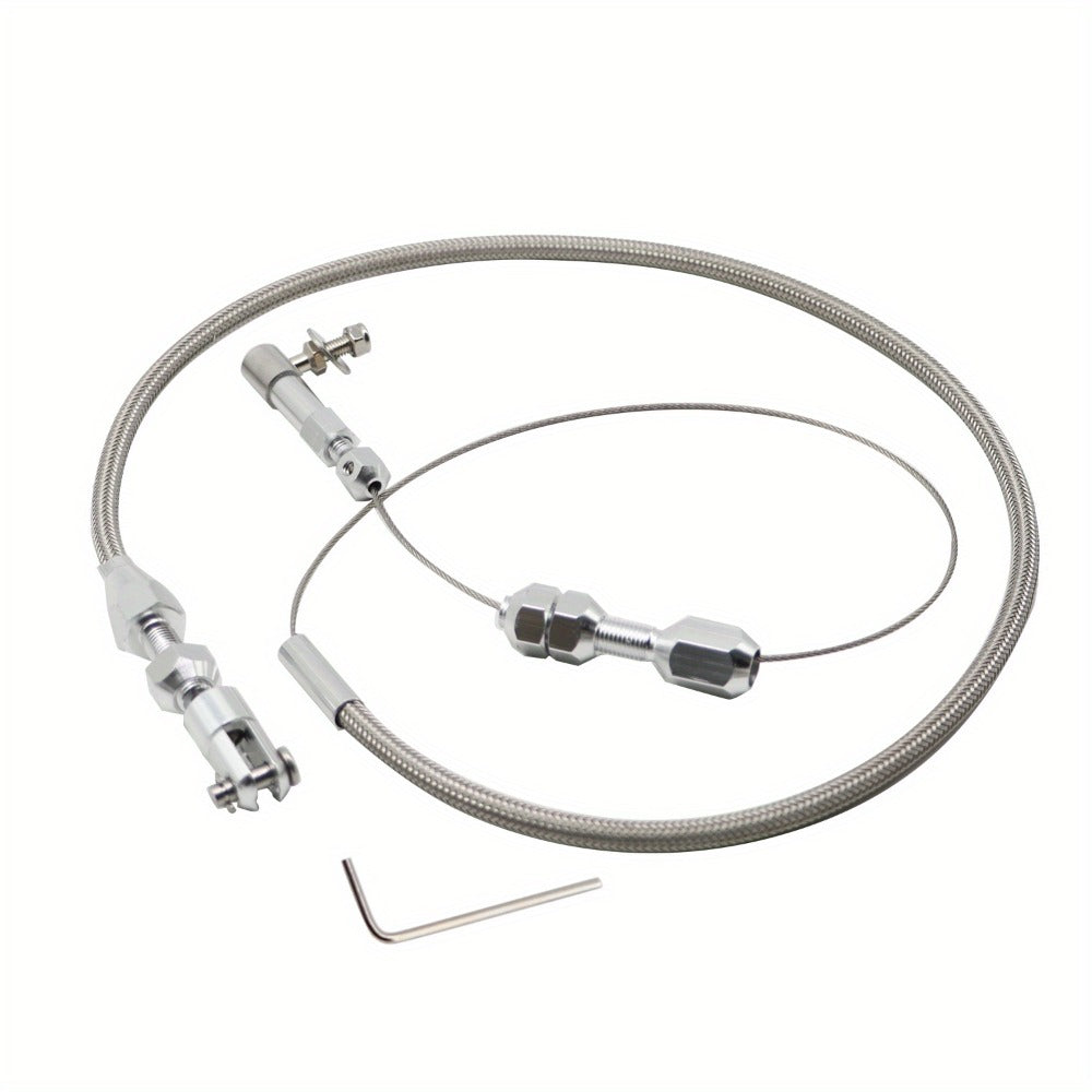 Throttle Cable Stainless Steel 24 Inch – Universal U-Cut-to-Fit Carburetor Throttle Cable for Ford Mustang 302 5.0L, GM & Most Carbureted Vehicles