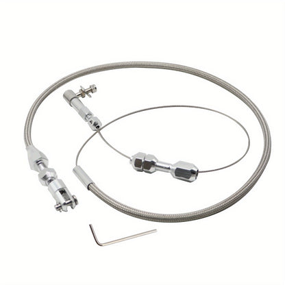 Throttle Cable Stainless Steel 24 Inch – Universal U-Cut-to-Fit Carburetor Throttle Cable for Ford Mustang 302 5.0L, GM & Most Carbureted Vehicles