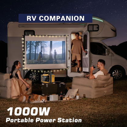 Portable Power Station 1075Wh/294Wh – 1000W/300W Solar Generator, Lithium Battery, 120V AC Outlet, for RV, Camping, Hiking, Fishing & Emergency Backup