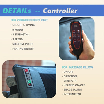 Full Body Shiatsu Massage Mattress – 10-Zone Vibration with Neck Kneading & Hot Compress, 12V Safety Voltage Massage Mat for Back Neck & Waist Relief, Home Relaxation Gift for Men Women