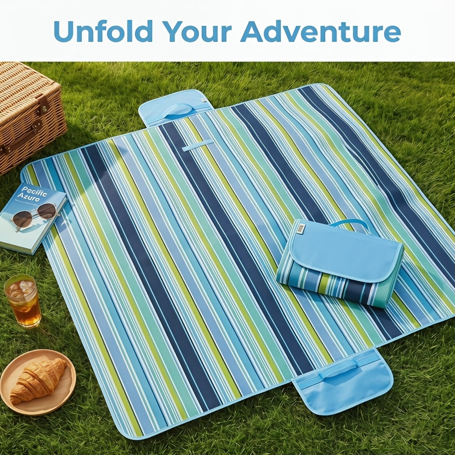 Waterproof Picnic Blanket Oversized Sand-Proof Beach Mat – Portable Outdoor Camping Blanket for Hiking, Park & Travel, 31.5x57 Inch