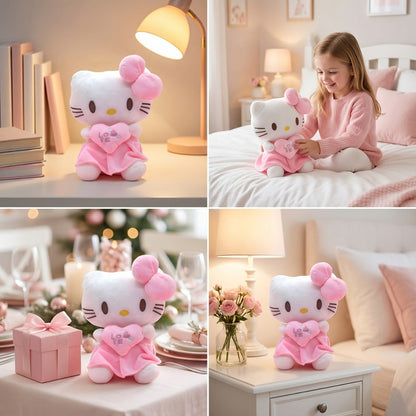 Hello Kitty Heart Plush Doll Kawaii Sanrio Stuffed Animal Soft Cuddly Toy Gift for Girls Kids Teens Collectors Birthday Christmas Valentine Easter Holiday