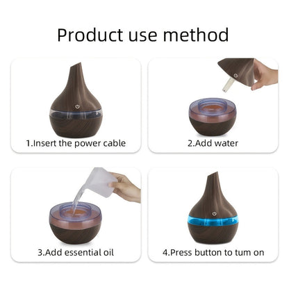 2-Pack Cool Mist Humidifier & Aromatherapy Essential Oil Diffuser – Includes 16 Essential Oils & 7-Color Lights, 10.14oz Home Diffuser Set for Bedroom, Living Room & Office, Black