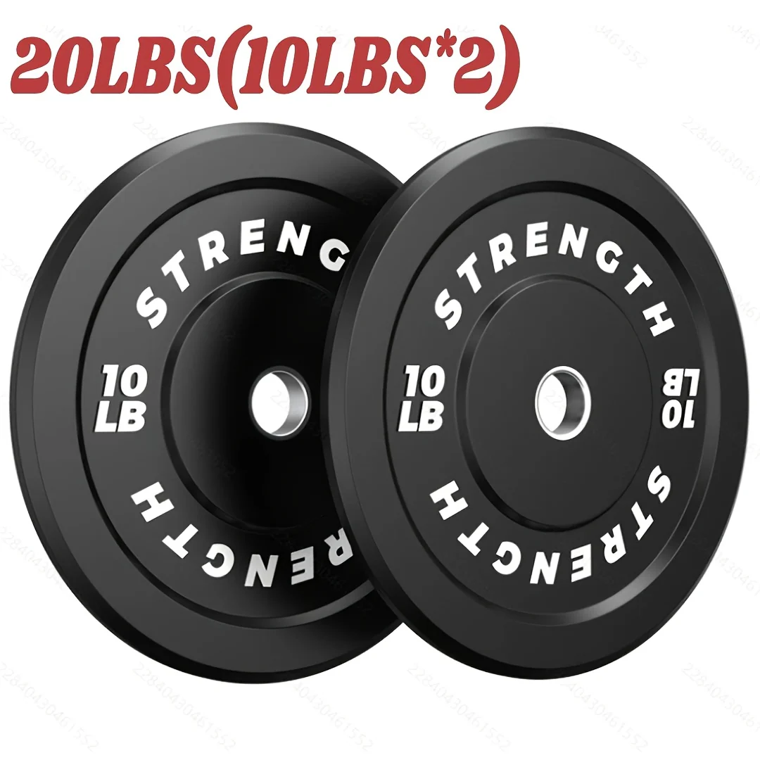 Bumper Plates – Rubber Olympic Weight Plates 10–45 lbs, 2-Inch Steel Center Ring, for Strength Training & Weightlifting, Home Gym Barbell Discs