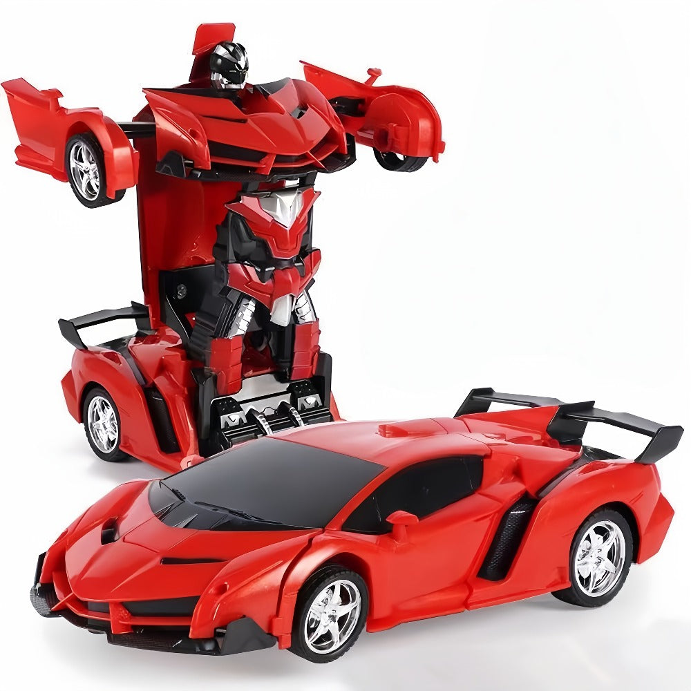 Transforming RC Robot Car for Kids 2.4GHz – One-Button Deformation Stunt Car 360 Drift LED Lights, Remote Control Toy Gift for Boys Ages 3 4 5 6 7 Birthday Easter Christmas (Red/Blue/Yellow)