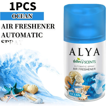 Automatic Spray Air Freshener Refill 8.45oz 1pc or 4pcs - 6 Scents Lavender Vanilla Cool Linen Ocean Mixed Berries Magnolia, Odor Fighting Room Spray for Car Office Home Bathroom Kitchen Fabric Closet