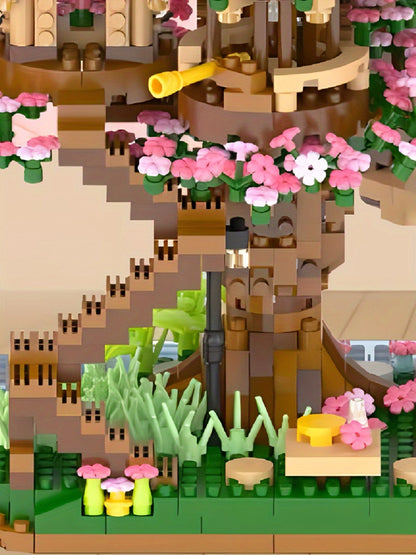 Sakura Cherry Blossom Tree House Building Blocks 1020-2028pcs – DIY Mini Brick Assembly Collectible Display Model, Relaxing Creative Gift for Adults Teens Girls Boys, Birthday Christmas Home Decor