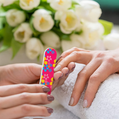 Nail Files Bulk 150 Pack Double Sided Emery Board Colorful Floral Oval Shape Disposable Nail File Set for Nail Shaping Smoothing Home Manicure Pedicure Salon Supply Women