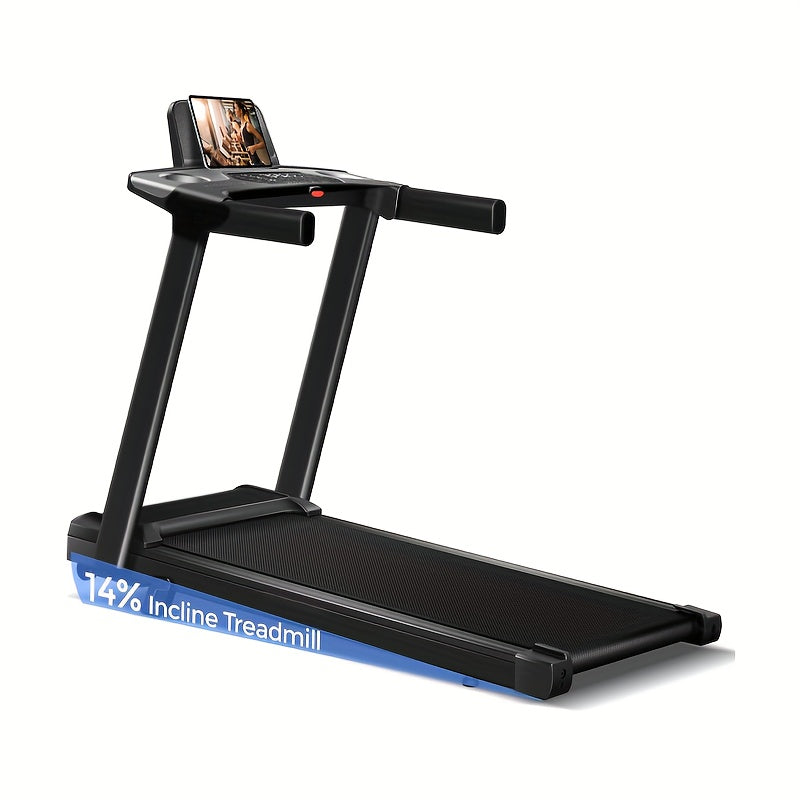 Folding Treadmill 3-in-1 with 14% Auto Incline & Handle – 3.0HP Quiet Walking Pad for Home, 300LBS Capacity, Portable Under Desk Treadmill for Walking, Jogging & Running