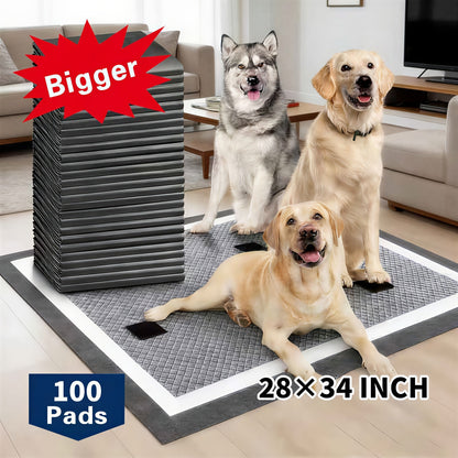 Puppy Pee Pads Jumbo Extra Large for Big Dogs - 6-Layer Heavy Duty Leakproof & Odor Control, Quick-Dry Super Absorbent Training Pads for Housebreaking, Senior Pets & Potty Training - 50 or 100 Pack