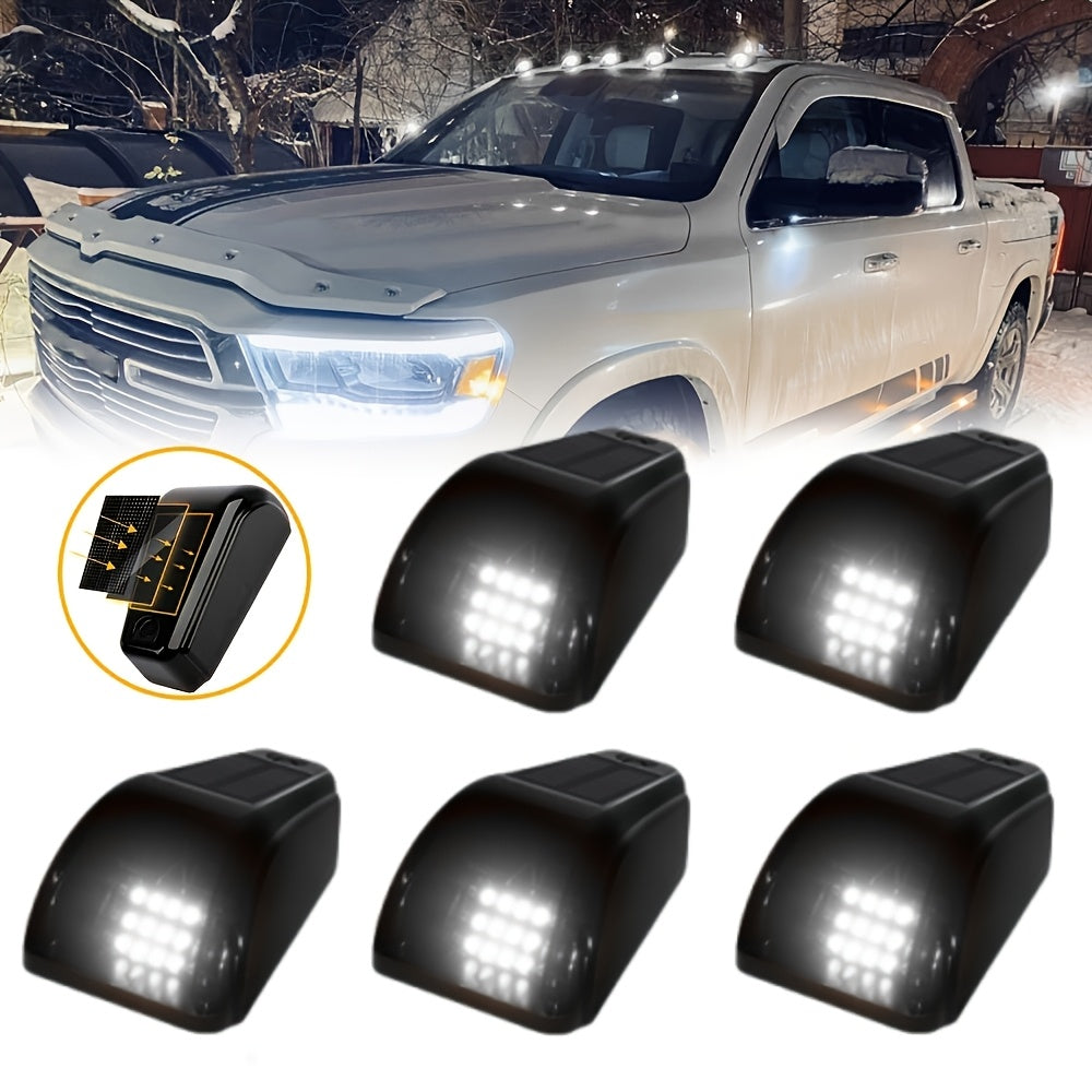 5pcs Multicolour Light Wireless Solar Powered Cab Lights With Motion Vibration Sensor For Truck for truck Cab Roof Lights For Car Cab Lights For Universal Car Easy To Carry 16Led, Without Battery
