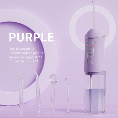 Smart Chip Water Flosser Cordless Oral Irrigator USB Rechargeable 4 Nozzles Orthodontic Tip 3 Cleaning Modes Portable Electric Dental Water Pick for Braces Gum Health Travel Home Men Women