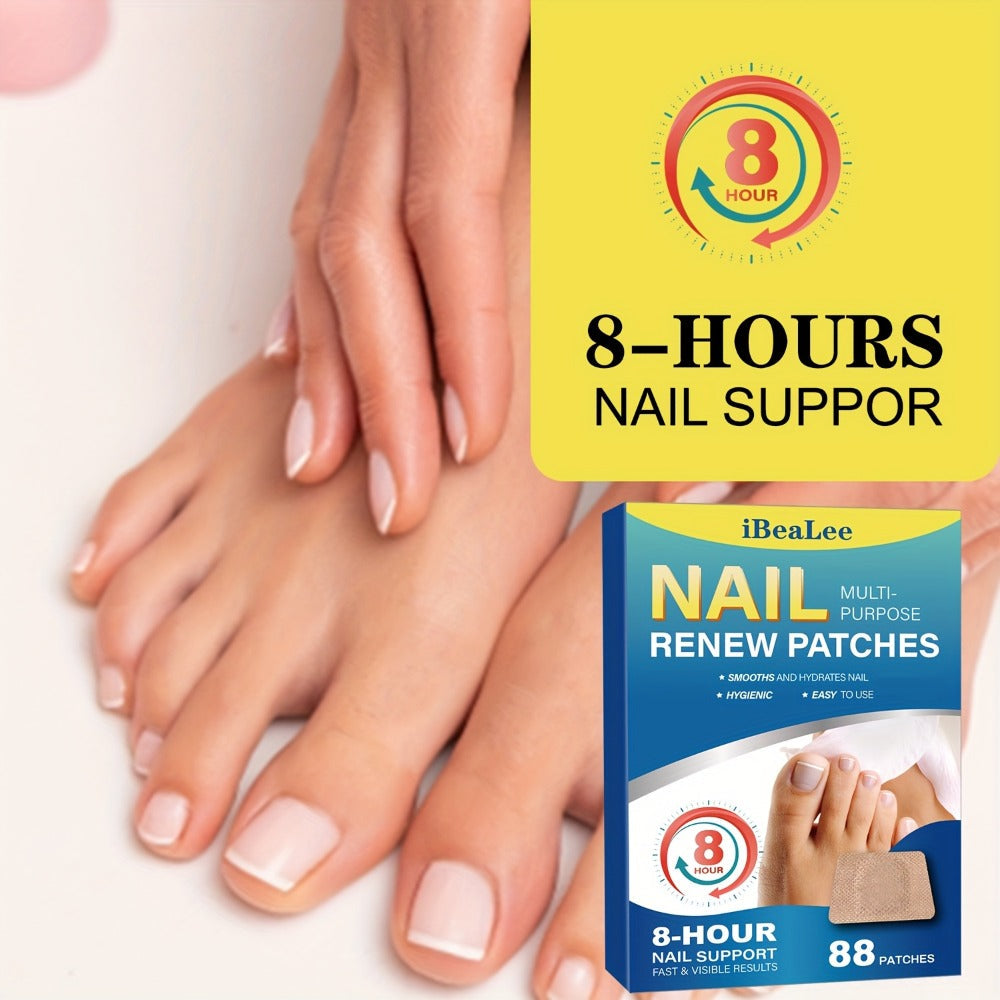 Nail Repair Patches 88Pcs – Protective Nail Strengthening Stickers for Fragile, Thin, Cracked Toenails & Fingernails | Works for Men & Women, Easy Peel-and-Stick Nail Care Treatment