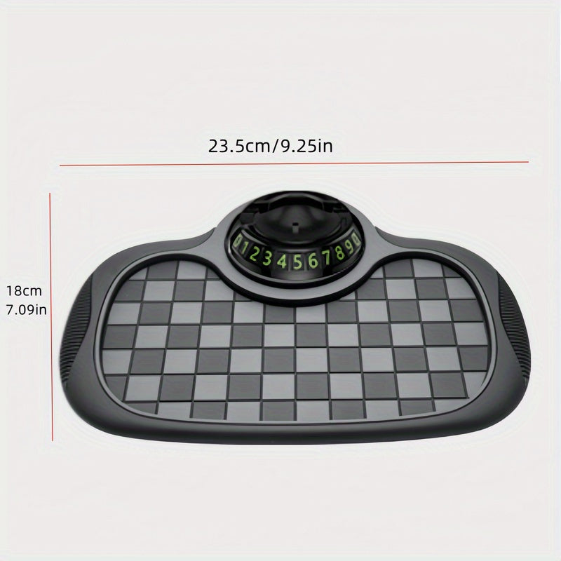 Multifunctional Non-slip Car Dashboard Cushion With Rotating Mobile Phone Holder, Large-capacity Glasses And Key Storage, Heat-resistant Silicone, Lattice Design, Suitable For All Vehicles, Car Mobile Phone Holder, Modern Dashboard Accessories