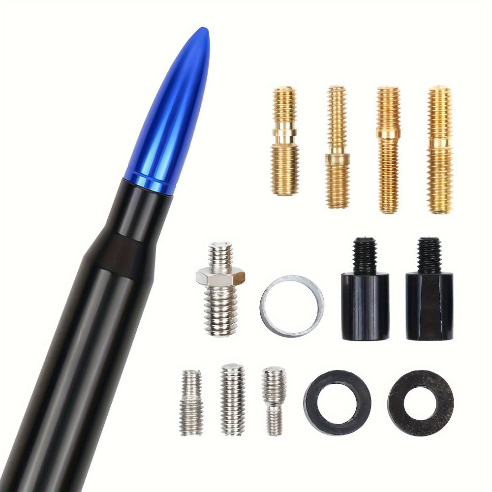 Short Car Antenna 5.3 Inch – Carbon Steel Universal Fit AM FM Signal Booster Stub Antenna Replacement for Cars Trucks SUVs, Black Nickel Gold