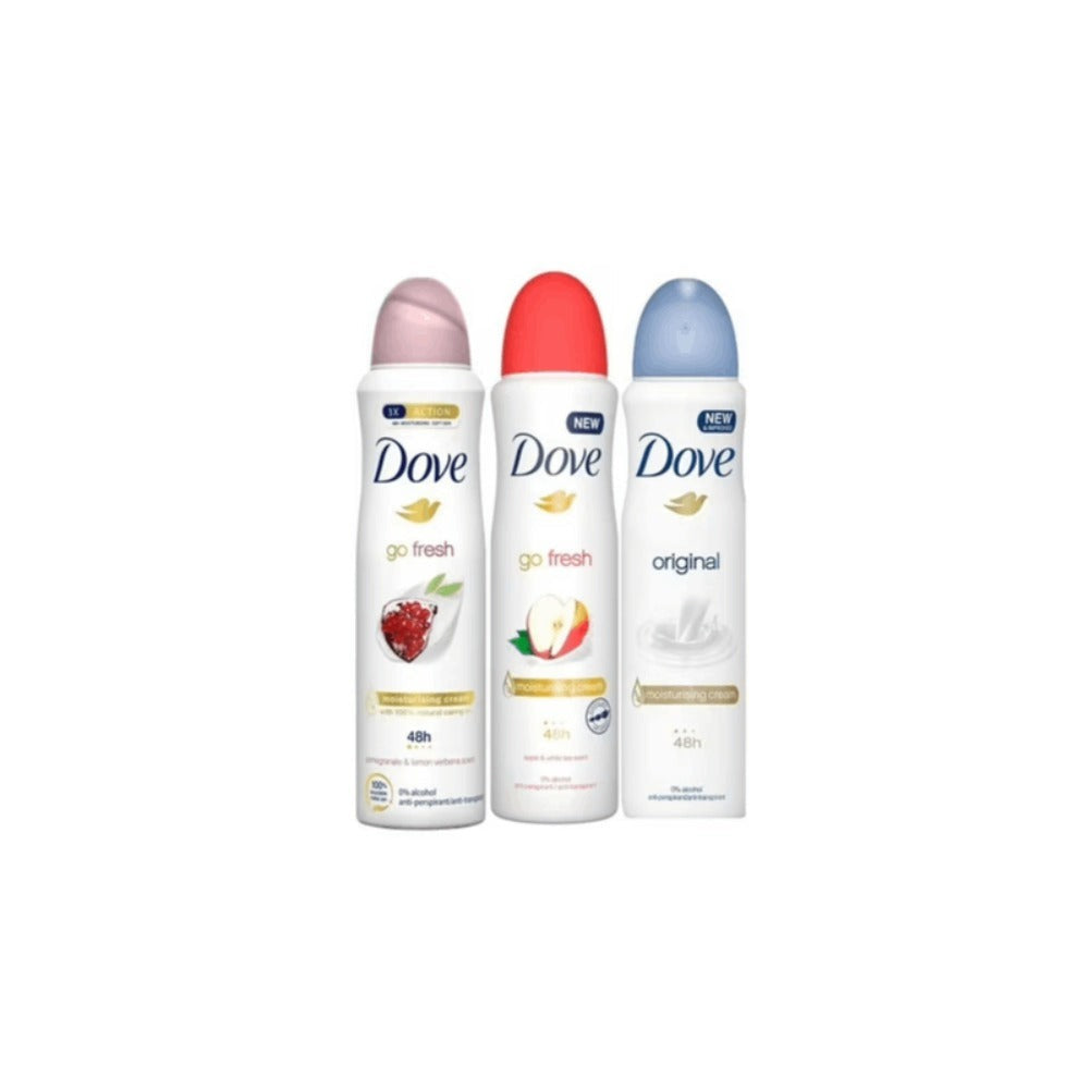 Dove Women Deodorant Spray 150ml Long-Lasting Scent Protection Anti-Perspirant Body Spray for Women – 48H Freshness, Gentle on Skin, Bulk Pack Options