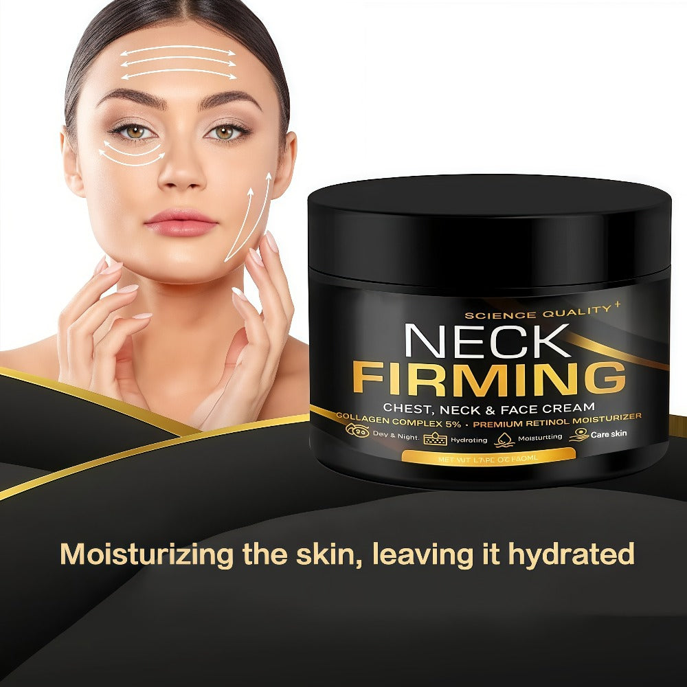 Neck Firming Cream with Retinol Collagen & Hyaluronic Acid 50ml - Day Night Anti-Aging Lifting Moisturizer Tightens Crepey Skin on Face Chest & Neck for Women