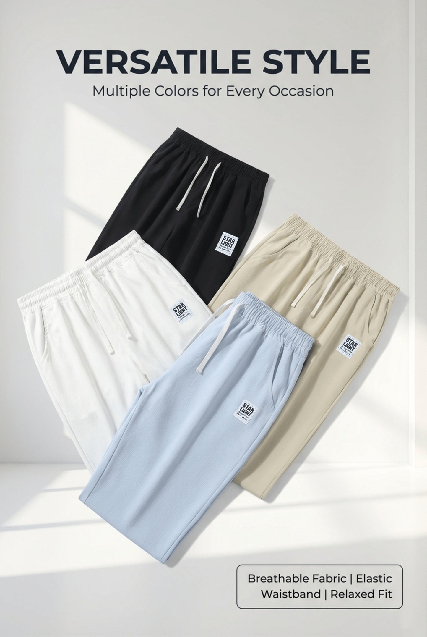 Men's Casual Trousers - Stretch Weekend Style