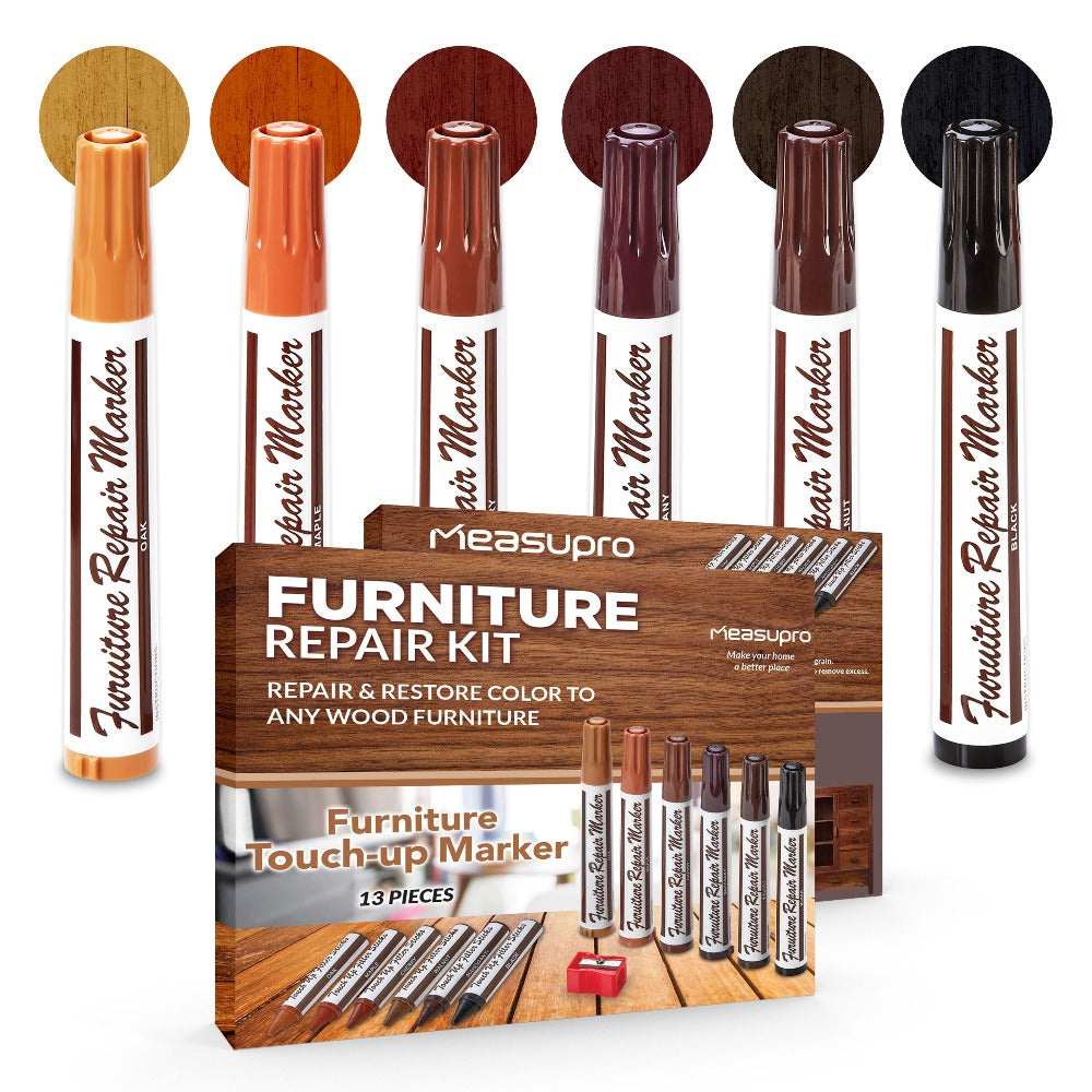 Wood Scratch Repair Kit Furniture Touch Up Markers Scratch Stain Repair Pens for Wood Furniture Tables Desks Floors Bedposts Cabinets Dark Light Mixed Colors 13 PC or 34 PC Carpenter Essential
