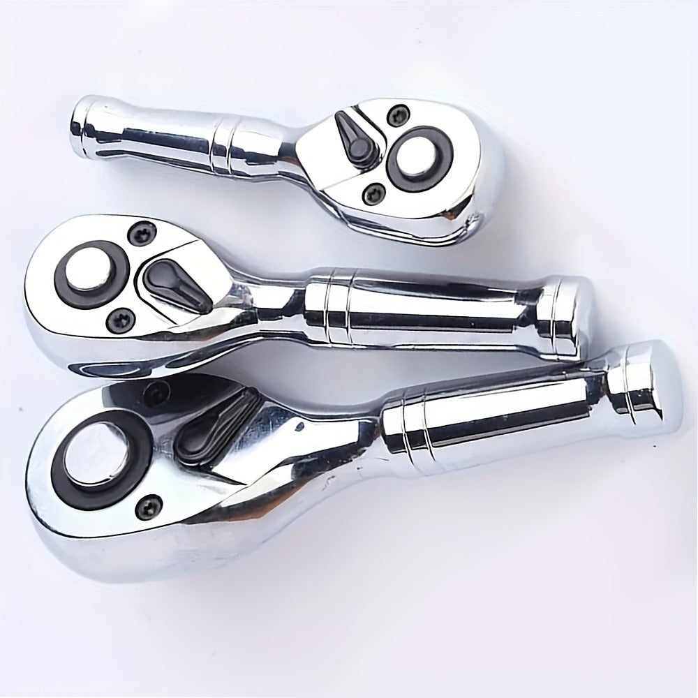 72-Tooth Quick Ratchet Wrench Short Handle – Compact Dual-Direction Socket Wrench for Auto Repair | 1/4" 3/8" 1/2" Drive Sizes Available | Fast-Action Ratchet Handle Tool