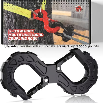 1pc 3/8-inch Trailer Hitch, Off-road Recovery Winch Hook, 35, 000-pound Capacity Trailer Shackle, G80-grade Heavy-duty One-piece Winch Quick-release Shackle, Suitable For RVs, Off-road Vehicles, And Passenger Cars; Available In Red, Black, And Green