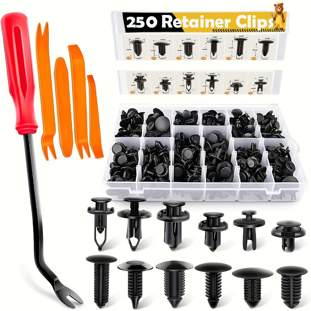 Car Retainer Clips Push Fasteners Kit Bumper Plastic Rivets Assortment for Auto Interior Exterior Trim Panel Body Clips - 113 to 928 Pcs