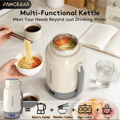 Portable Electric Kettle 400W – 1L 33.8oz Fast Heating 304 Stainless Steel Kettle with Smart Temperature Control, Boil & Warm Functions, Safe & Easy to Clean, Perfect for Travel & Home – Green, White