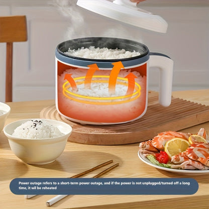Electric Hot Pot 1.7L Multifunctional | 6 Cooking Modes Steam & Cook Non-Stick Mini Electric Cooker with Overheat & Dry Protection for 1-2 People – Rice, Soup, Noodles & More, Single & Double Layer