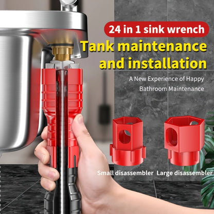 Sink Wrench Kit 18-in-1 Plumbing Tool Set - Universal Faucet Basin Wrench for Tight Spaces, Non-Slip Ergonomic Handle, Pipeline Maintenance Tool for Kitchen, Bathroom & Emergency Plumbing Repairs