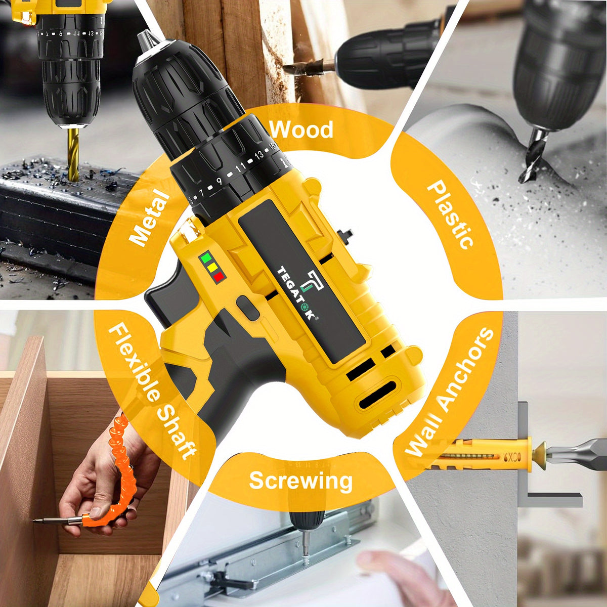 [20V Cordless Drill Set] 30|88|136|148pcs Electric Drill ToolBox Set | Cordless Rechargeable Electric Drill Tool Set, Equipped 1 Or 2 Battery, Hand Tools, Pliers, Bits Set, Suitable Construction, Industry & Home Decoration, Men's Gift, The Best Gift
