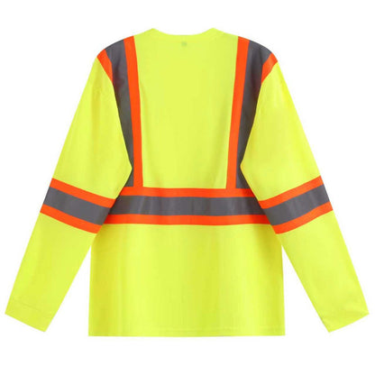 High Visibility Safety Shirt Long Sleeve – 4 Pack ANSI III