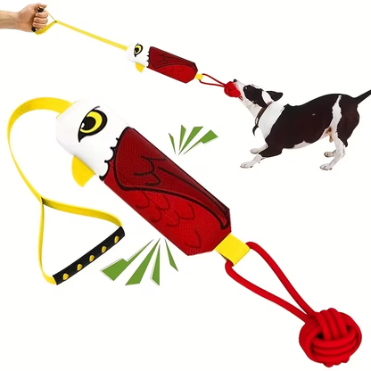 Dog Tug Rope Toy with Knotted Ball & Squeaker Interactive Tug-of-War Chew Toy for Medium Large Dogs - Training Rope Ball Toy in Corn Eagle Shark Camouflage Designs