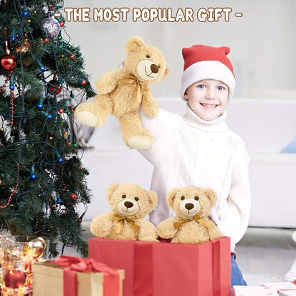 Teddy Bears Bulk Set of 8 Small Khaki Stuffed Animals – Party Favors for Wedding, Baby Shower, Birthday, Christmas & Event Giveaways