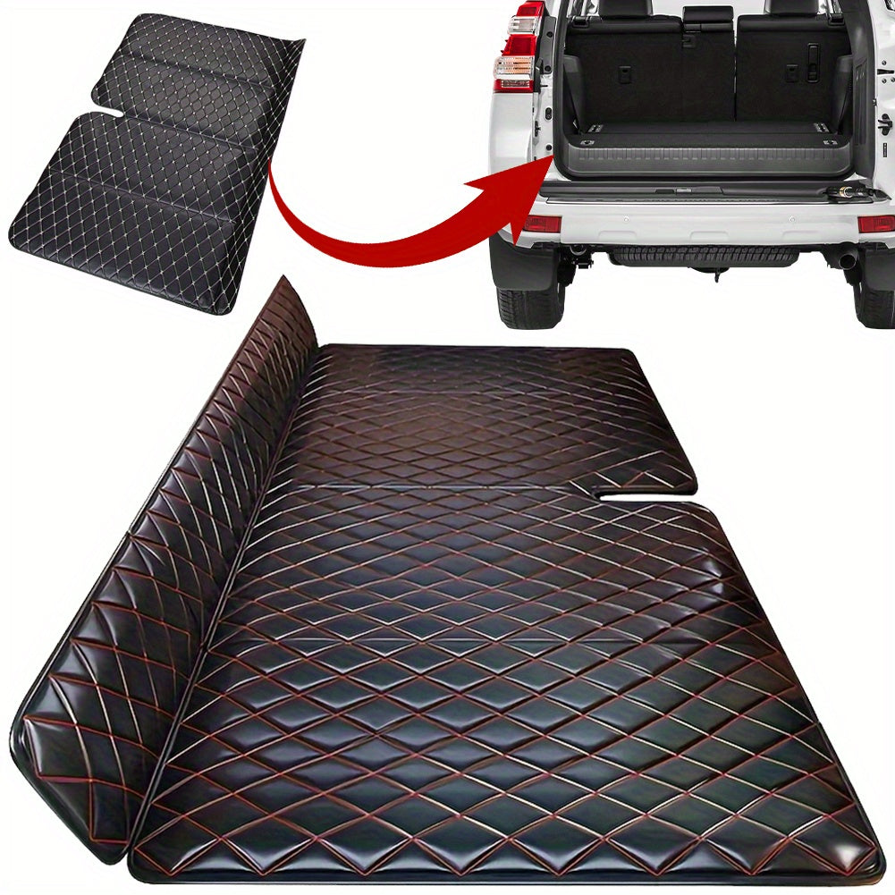 Thickened Faux Leather Car Mattress, Foldable Universal Sleeping Pad for Back Seat, Non-Inflatable Sedan, Travel Camping Car, Foldable Bed, Afternoon Sleeping Device
